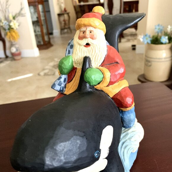 Vtg House of Hatten 'A Whale of a Christmas' Santa Riding Orca - Susan M. Smith - Picture 6 of 8